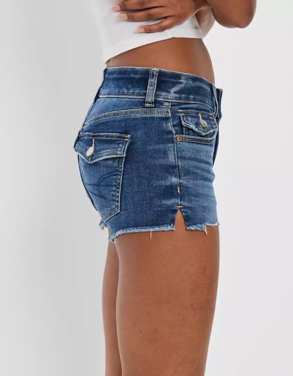 Shorts American Eagle AE Ne(x)t Level Low-Rise Denim Indigo Foncé Femme | UDQ-68737633